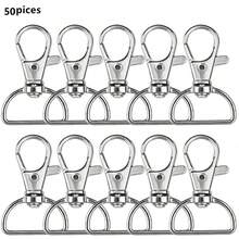 10/20/30/50 件旋转弹簧钩、钥匙链夹、挂绳 D 形环夹、钥匙链和挂绳制作五金件、DIY 工艺品
