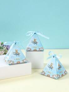 12个装蓝色小熊造型糖果盒，带丝带，可爱蓝色小熊飞机糖果盒，适用于性别揭晓派对、生日派对餐桌装饰、婴儿派对回礼、性别揭晓派对、婚礼派对餐桌装饰、礼品包装、性别揭晓派对回礼、性别揭晓派对装饰等场合。 - 藍色小熊baby - 查看 7