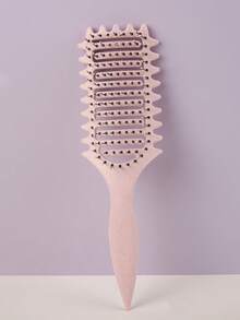 1pc Solid Color Curling Hair Brush, Made Of Nylon And Buckwheat Straw, Massage Function, Suitable For Dry And Wet Hair, Detangle And Smooth Hair, Suitable For All Styles And All Women With Curly Hair, Compact And Portable, Great Gift For Valentine's Day, Hair Accessories, Hair Styling Kit, Hair Tool Kit, Home Beauty Women Accessory Gifts ,Comb Hair ,Hair Styling Tools