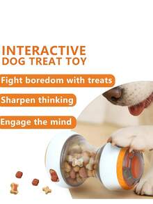 Interactive Dog Treat Dispenser Toy, Large Size Rolling Food Leak Proof Ball, Durable Chew Tooth Healthy Ball, Suitable For All Breeds Slow Feeder Puzzle Pet Toy, Slow Feeding Training Toy, Pet Food Puzzle Toy - 藍色 - 查看 7