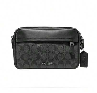  Coach F50715 Crossbody Camera Bag, Black/Grey