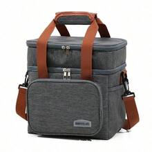 1PC Set Of Multi-Purpose Insulated Food Tote Bag With Multiple Colors And Double-Layer Heat-Resistant Lunch Bag, Suitable For Hot Dishes And Cold Drinks, Student School Supplies, Office Lunch Bags Or Home Picnic Coolers, Practical Household Items And Gift Creativity - Hai lớp màu xám - Xem 11