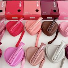 Hailey Style Silikon Herz Aufbewahrungstasche für Lippenstift und Lipgloss, tragbare Kopfhörerhülle, Münztasche - Ohne Lipgloss - Pflaumenfarbe - Übersicht 1