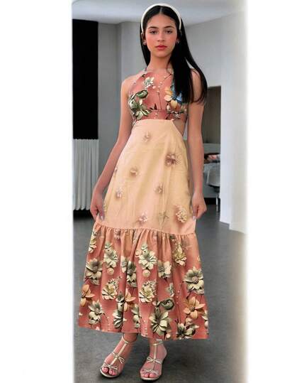 Vestido Juvenil Feminino Longo Floral – Moda Feminina Infanto-Juvenil, Elegante e Confortável