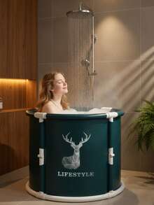 1pc Portable Foldable Bathtub For Adults, Ice Bath Hot & Cold Soaking Tub, Outdoor Indoor Spa Tub, Freestanding Soaking Tub With Temperature Retention, Shower Tub Bathroom Bathroom Accessories Bathroom Tools