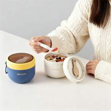 1 set Boîte à bento et boîte à lunch thermique, pot thermique, tasse à soupe portable, tasse à avoine, tasse à lait, tasse à petit-déjeuner, tasse à salade, convient pour l'école, le pique-nique, parfait pour la soupe, l'avoine, le lait de soja, la maison, les voyages et l'extérieur, idéal pour le camping et les fêtes