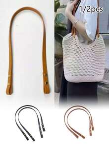 1/2 Stücke Handtaschengriffe, handgemachtes Taschenzubehör, PU-Leder Taschengurt, PU-Leder Handtaschengriff, Geldbörsen-Herstellungszubehör, DIY Geldbörsen-Herstellung, PU-Leder Handtaschengriffe - eleganter verjüngter Taschengurt mit glatten Kanten, kompatibel mit Handtaschen, Geldbörsen, Clutches - Verschiedenfarbig - Übersicht 1