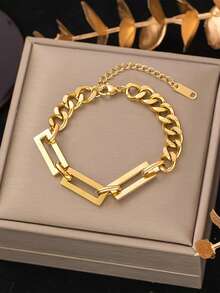 Collar elegante chapado en oro de acero inoxidable, diseño de moda minimalista y lujoso, cadena vintage versátil, ideal para el uso diario, el streetwear, las vacaciones y las fiestas de las mujeres. - Amarillo Oro - Ver 11