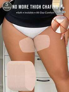 5/10对装一次性无纺布大腿防摩擦贴，大码适用，防摩擦大腿保护贴，柔软透气，防摩擦条，防汗隐形，男女通用，超薄大腿护垫，适合夏季、户外、旅行、跑步、徒步、健身和日常穿着，轻便舒适，亲肤易贴，是裙子、短裤和连衣裙的理想之选。