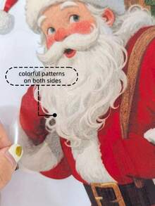 1 pièce Autocollant de fenêtre statique Père Noël, Décoration de Noël à fixation statique, avec motif Père Noël et cadeau, sans résidu, autocollant amovible pour porte et fenêtre de la maison, facile à appliquer, en matériau PVC, décoration de Noël, convient pour la décoration de Noël, les cadeaux de Noël, la décoration de la maison pour Noël, la décoration saisonnière, les fournitures pour fête de Noël, la décoration intérieure pour les fêtes, des fournitures de décoration de Noël parfaites