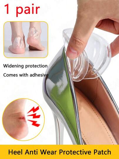 QKC 1 para przezroczystych silikonowych wkładek pod piętę i przednią część stopy, wygodne i modne wkładki o połowie rozmiaru