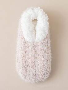 2/1 双女士厚实保暖羊毛睡眠袜，防滑毛绒家居袜，休闲室内拖鞋袜，时尚百搭 - 彩色 - 查看 16