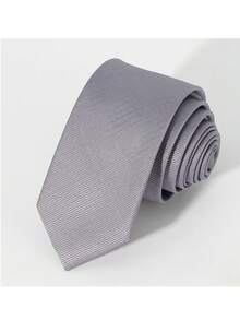 1 Cà vạt nam bản hẹp 6cm, áo vest công sở chất lượng cao, cà vạt vải chéo doanh nhân màu đen, xanh dương, đỏ, còn hàng - Màu Xám nhạt - Xem 4