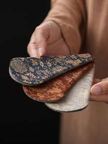 欧式经典复古镀铜不锈钢剪刀，带收纳袋，用于线、绣花、缝纫工艺品，缝纫用品配件，工艺剪刀美容工具复古小剪刀 - 青銅色剪刀+藍色剪套+綠色流蘇 - 查看 5