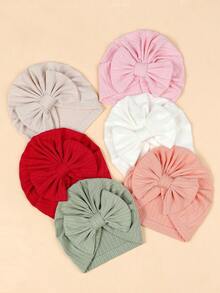 (6pcs/Pack) Bowknot Newborn Baby Hat Soft Infant Beanie For All Seasons - Multicolor - View 5