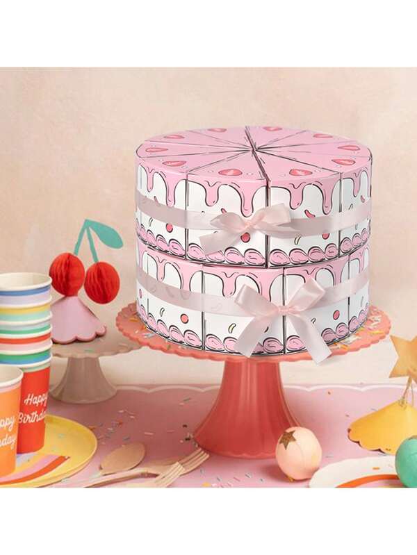 10pcs, Cute Creative Triangle Box, Cake Shaped Birthday Surprise Party Colorful Gift Box, Party Packaging Box, Suitable For Birthdays, Parties, Gender Revealing, Christmas, Back To School Season