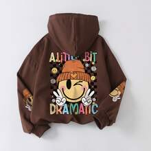 Teen Girl Casual Long Sleeve Solid Color Sweatshirt, Cute Loose Pullover, Suitable For Back To School, Autumn, Homewear, Graduation Ceremony, Female Teachers, Daily Wear - Coffee Brown - View 9