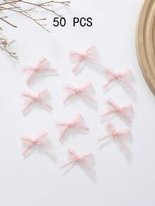 30/50/100pcs Plain Color Bowknots, Lingerie & Sock Decoration, Ribbon Bowknots, Silk Bowknots, Gift Accessories, Decoration For Gift Box, Packaging, Craft Supplies, Ribbon Bows