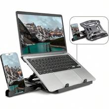 2 en 1 Soporte para Computadora Portátil,Ajustable Base Soporte para Laptop,Portátil Soporte para Laptop con Soporte para Celular Desmontable y Base giratoria de 360 ° ,Diseño Ergonómico (Dentro de 17") - 1 - Ver 2