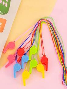 15 pezzi/confezione Fischietti da gioco sportivo, forniture da cheerleading, fischietti da arbitro, fischietti in plastica per tifosi (colore casuale) - Multicolore - Visualizzare 10