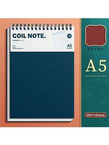 1 pieza Cuaderno de tapa abatible retro, cuaderno grueso con líneas de alta calidad para estudiantes - Multicolor - Ver 10