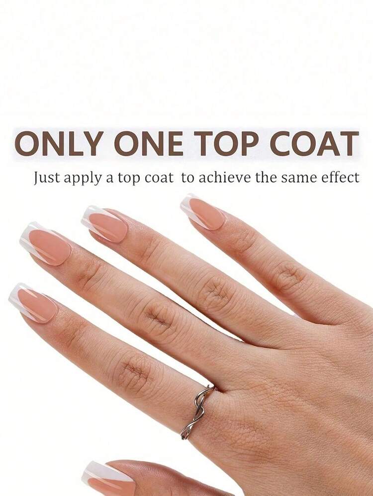 150Pcs Short Square French Gel Nails, Light Pink Deep French Tip Press On Nails, Soft Gel Acrylic Nail Extensions, Manicure Kit Women & Girls - 棕色 - 查看 11