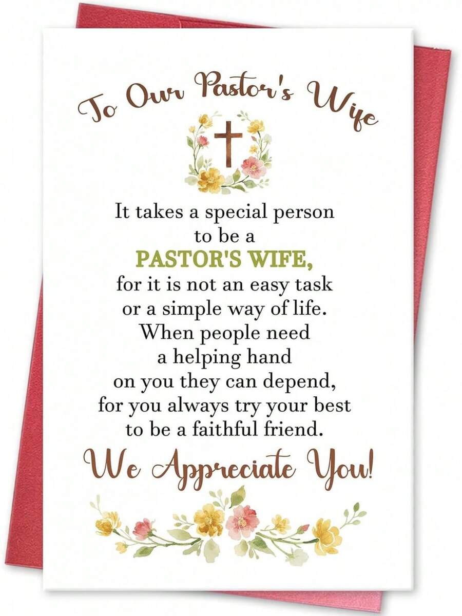 Heartfelt Pastor S Wife Thank You Card Poem Appreciation Card Pastor S