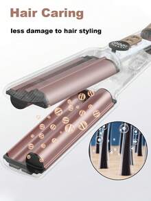 PinkSings Waver 卷发棒，带液晶显示屏，20mm 离子陶瓷双管卷发器，5 档可调温度，防烫伤，快速加热，打造宽大深波浪卷发 - 英規插(220-240V) - 查看 9