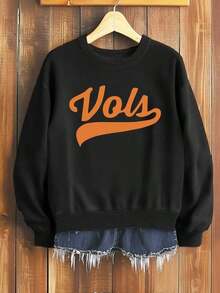 Hot SellerLadies' New Autumn And Winter CollectionTennessee Game Day  Graphic Print Women's Sweatshirt, Round Neck Casual Sweatshirt, Winter And Autumn, Women's ClothingKeep Warm - Black - View 1