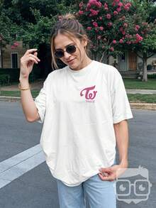 Twice Kpop Nayeon 95 Girl Group T-Shirt Ref 2352 VEST NERD - trắng - Xem 5