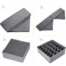 12pcs Multi-Layer Classic Fabric Drawer Storage Boxes For Underwear, Socks And Clothing - Fleece Storage Boxes, Home Storage Boxes, Storage Baskets