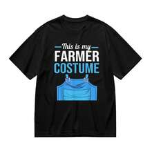 Camiseta de disfraz de granjero de Halloween, este es mi granjero. 100% Algodón. Regalo para hombres, mujeres, papá, mamá y amigos. Tallas S-XXXL. Negro - Negro - Ver 2
