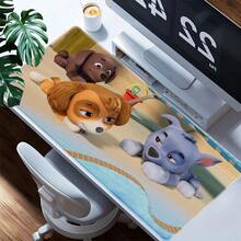 1pc  Cartoon Characters Printed XXL Mousepad, Multi-Functional Desk Mat For Gaming, Office, And PC, Soft Rubber Material With Non- Base, Smooth Surface, Perfect Gifts For Kids,  Fans, Family And Friends, Mouse Pads For Desk