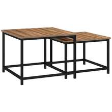 Coffee Table Set Of 2 Side Tables In Industrial Design Living Room Table With Wood Look And Steel In Natural - 1 - View 1