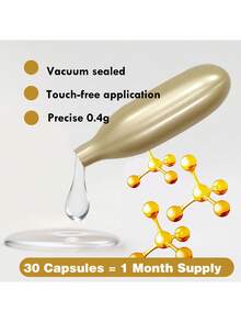 30粒/包 胶原蛋白紧致胶囊精华，保湿，柔滑肌肤，蕴含植物来源角鲨烷、视黄醇、维生素E深层补水精华（0.4克 x 30粒） - 白色 - 查看 9