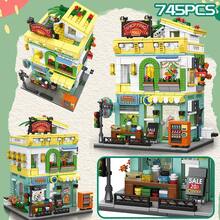 Urban Street Scene Building Blocks Puzzle Assembly Hamburger Shop Coffee Shop Desktop Decor Gift For Boyfriend Christmas Gift Birthday Gift - Multicolor - View 3