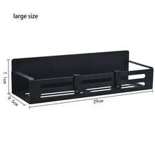 1/2 Set Magnetic Side Storage Rack, No-Drill For Refrigerator And Washing Machine, Stylish Black Metal, Wall-Mounted Spice Organizer, Ideal For Laundry Supplies