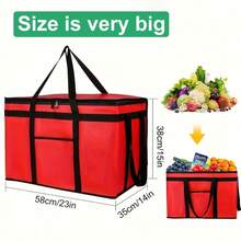 Commercial-Grade Insulated Pizza Delivery Bag – Large Capacity PET Thermal Carrier For Hot/Cold Food | Catering & Party Serving With Reinforced Handles, Professional Appearance, Sturdy Construction, Party Serving, Durable Design, Highquality Insulation (Fall 2025 Upgraded) - Đỏ - Xem 8