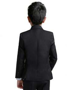 6-16 Years Old Tween Boy Formal Suit Jacket, Suitable For Party And School Wear - Black - View 3