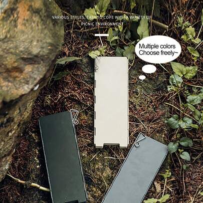 1个户外露营炉灶挡风罩，可折叠便携式铝合金燃气炉挡风罩，适用于露营烹饪