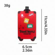 4pcs/3pcs/1pc New Cartoon Airplane Letter Luggage Tag Set, Handbag & Travel Bag Tag, Suitable For Portable Flight & Back To School Christmas Gifts Card Holder Pendant For Travel Holiday Vacation With Name ID Cards - Multicolor - View 3