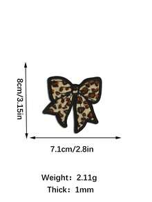 2 件豹纹蝴蝶结刺绣布贴，时尚百搭涤纶熨烫/缝制贴花，适用于服装、包包、鞋子、窗帘、家居装饰 - 彩色 - 查看 5