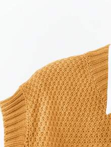 Große Größen Lässig einfarbiger Rundhals Strickpullover Weste