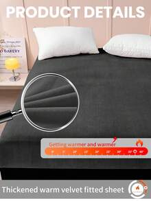 1pc Solid Color Crystal Velvet Fitted Sheet, Bedding, Fitted Sheets, Mattress Protector, Bed Cover, Bed Sheet, Cozy Home Textile, Breathable And Anti-Pilling Mattress Protector, Soft And Skin-Friendly, Black And Sizes Available, Home Decoration, Soft And Comfortable Bedding For Bedroom, Oeko-Tex, Bedroom Decoration, Home & Living, Winter Bedding