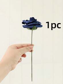 1/5/9支皇家蓝泡沫玫瑰花束（带茎） - 优雅人造花，适用于婚礼装饰、家居和酒店点缀，以及圣诞节、复活节、情人节、感恩节、毕业典礼等节日。 - 寶藍色 - 查看 8