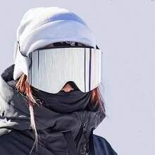 Gafas de esquí con doble lente antivaho, gafas protectoras para esquí y snowboard de invierno para uso en exteriores, modelo talla grande reciente 2025