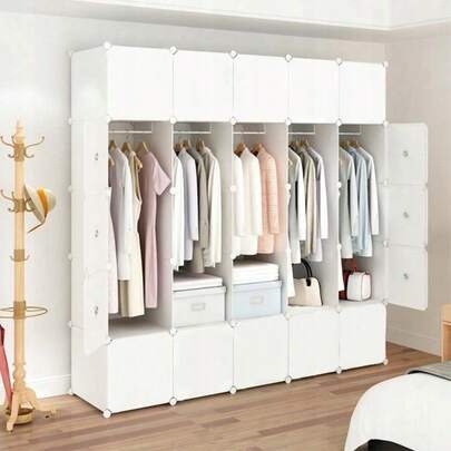 Szafa modułowa biała pojemna 183cm