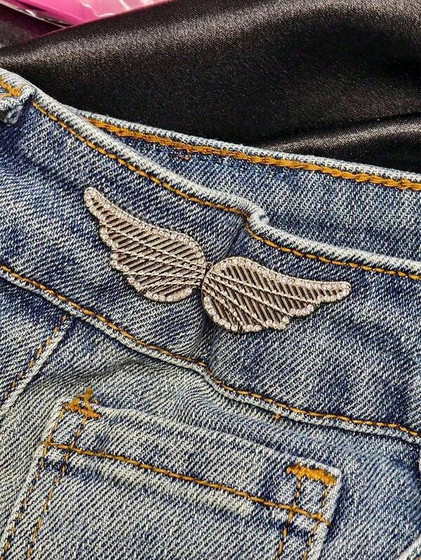 1 par/2 pares de hebillas de ala reductoras de cintura con hebilla desmontable sin clavos ni costura para jeans - Reductor de cintura desmontable