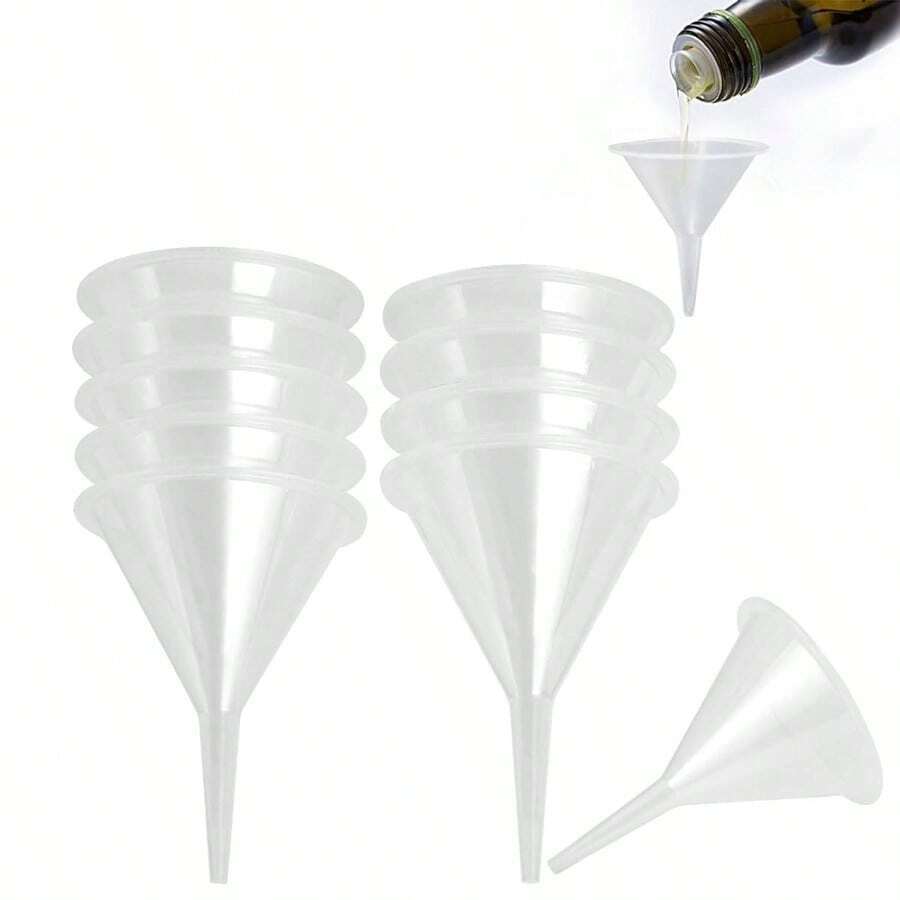 10 - Phễu đóng gói, Phễu Polycrylic, Phễu nhựa phòng thí nghiệm, Chai cổ hẹp, Bột, Viên nang, Dầu, Chai chiết, Bộ chiết phễu đựng bình đựng 10 chiếc, Bộ phễu đựng đồ dùng nhà bếp thiết yếu, Nhiều kích cỡ để đựng dầu, rượu và sắp xếp nhà bếp, Chống bắn, Dễ dàng cất giữ để sắp xếp nhà bếp - ban đầu - Xem 1