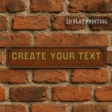 2D Flat, 1 Piece, 16x4inch , Customizable Text Sign, Vintage Metal Outdoor Wall Decoration, Garden Door, Front Door, Fence, Courtyard Decoration, Rustic Aluminum Nameplate, Creative Home Gift, Personalized House Address Sign, 2D Flat